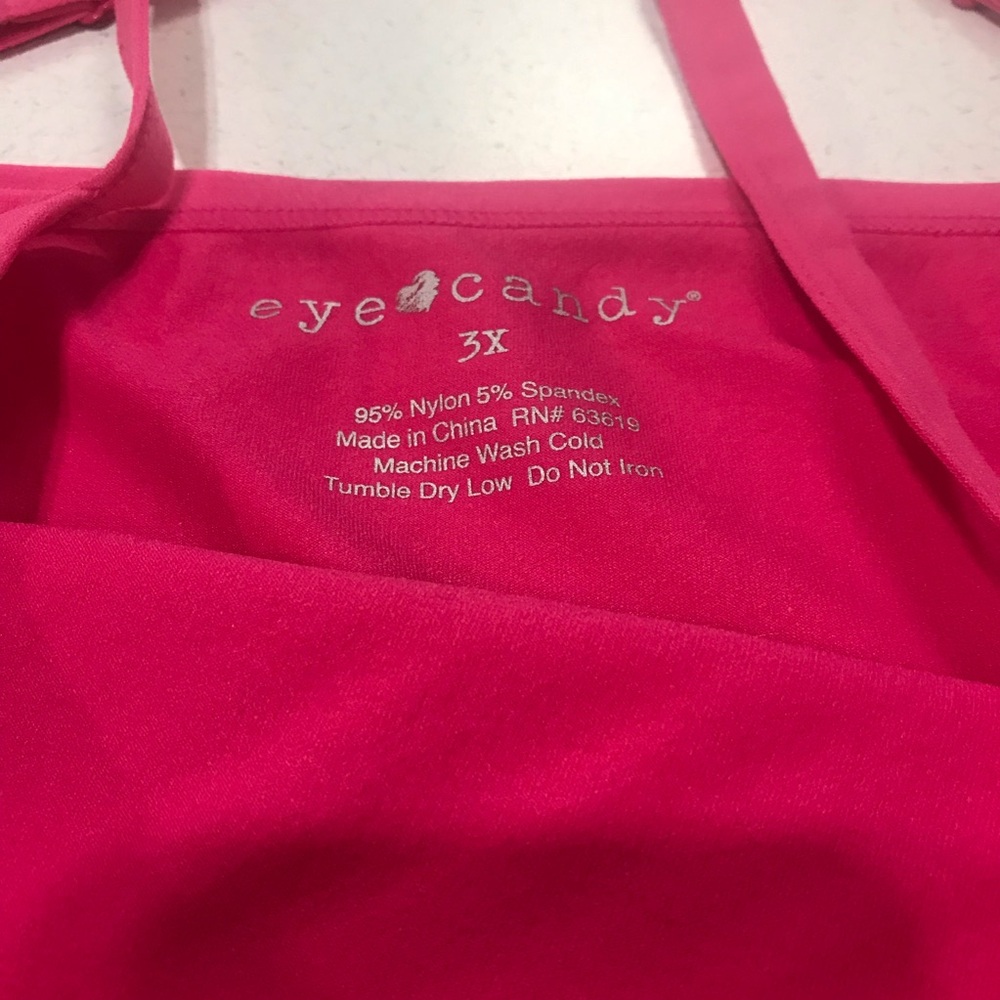 Eye Candy Camisole Womens Plus 3X Pink Adjustable Straps Stretch Tank Top NWOT - Picture 6 of 6